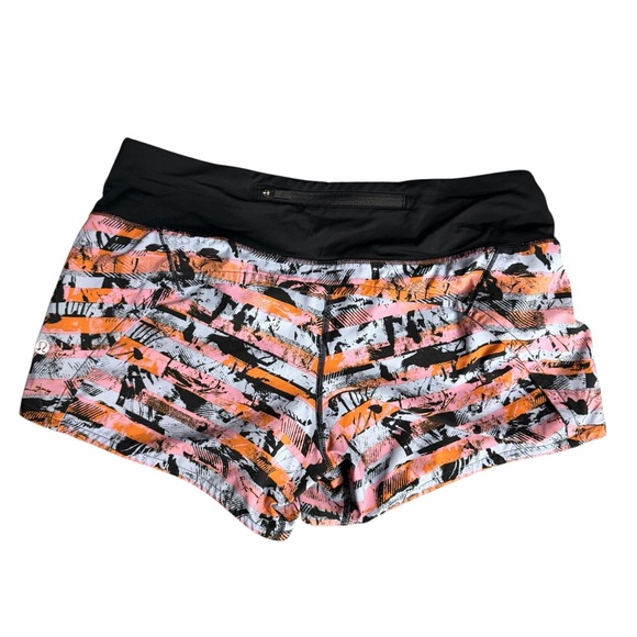 Lululemon Run Times Short II 4" Inversion Multi/Black Size 6 - Picture 6 of 8